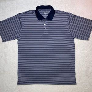 Cypress Club Navy and White Striped Polo Shirt